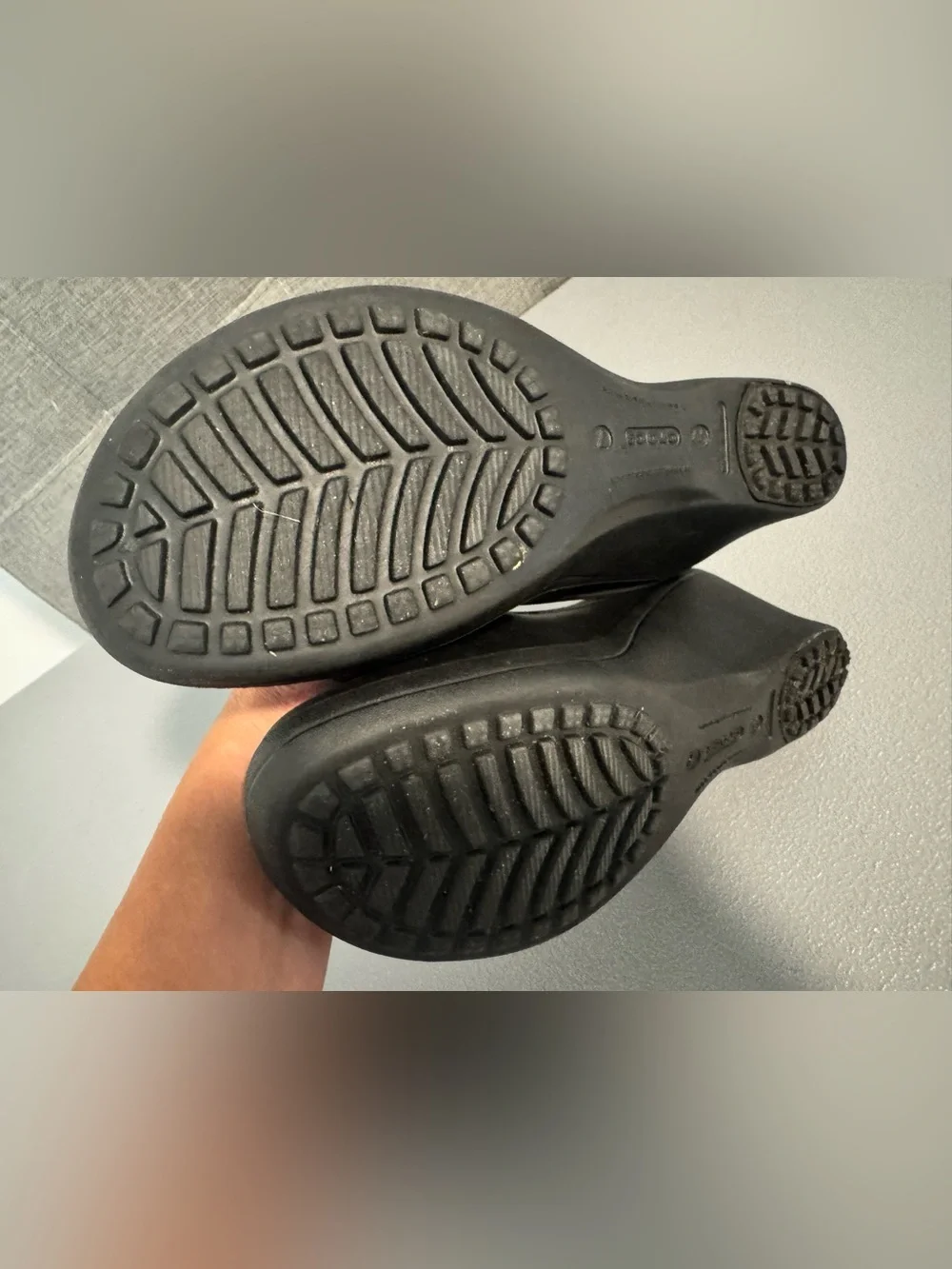CROCS Women’s Black Mary Jane Wedge Clogs Sandals 7